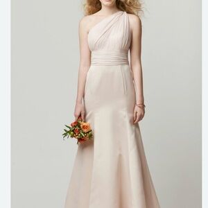 Wtoo One-Shoulder Cream Gown